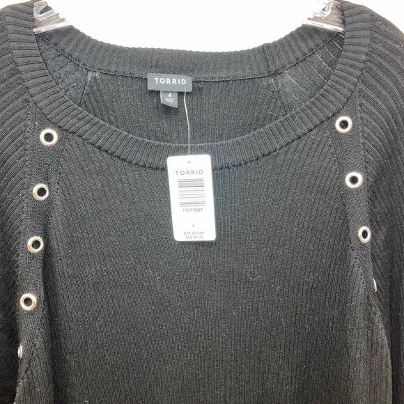 Torrid knit black & red flannel sweater 4X NEW academia preppy nerd #200 - Picture 6 of 6